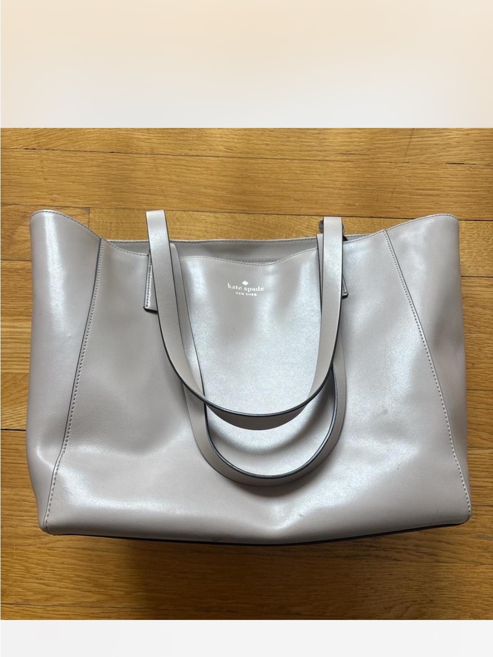 kate spade muted pink leather tote